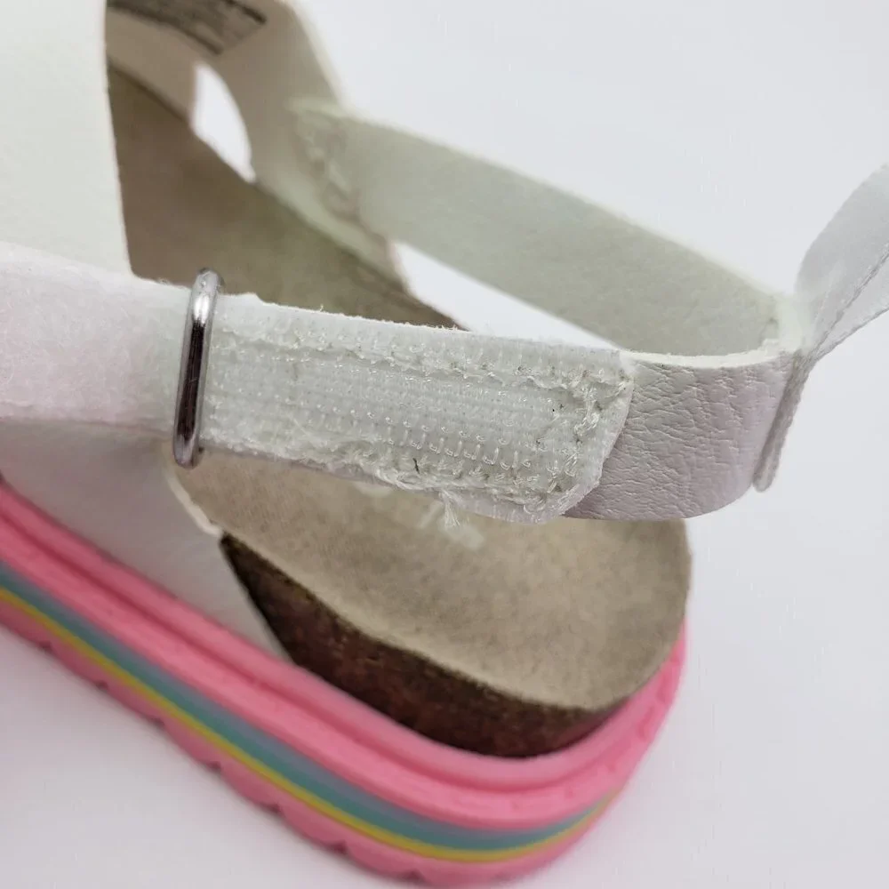 NEW Carters Cindy Baby Girl Size 5 White Pink Footbed Platform Sandals CS22L05B
